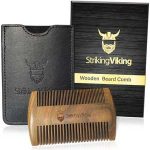 Striking Viking Wooden Beard Comb & Black Case
