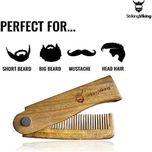 Folding Wooden Comb by Striking Viking 