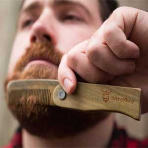 Folding Wooden Comb by Striking Viking 