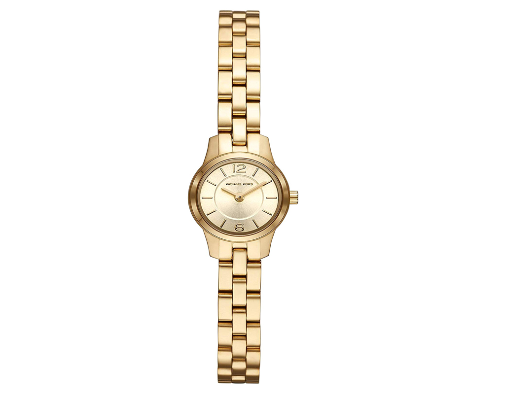 Michael Kors Watch for Women,Runway Quartz Watch with Stainless-Steel-Plated Strap;