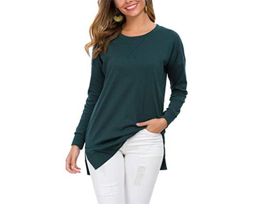 Long Sleeve Casual Pullover Tunic Tops