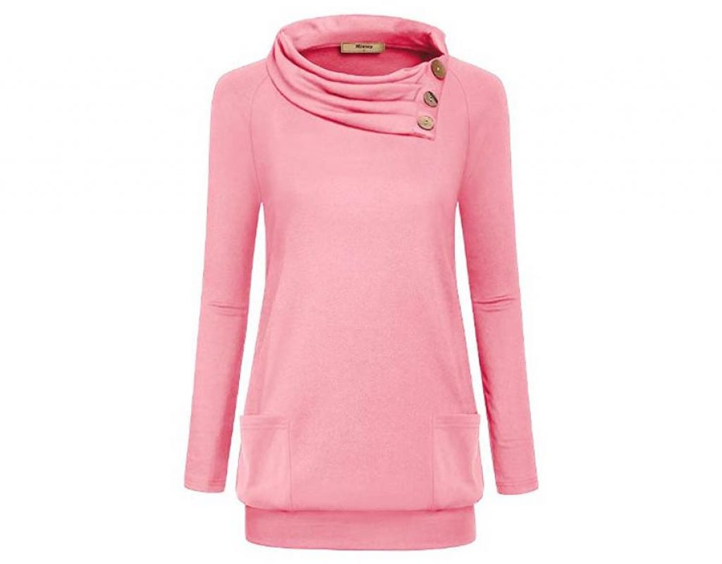 Mousey Women's Raglan Long Sleeve Tunic Top