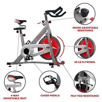 Best Indoor Cycling Bike Under $500-Reviews and Guide 8 Sunny Health & Fitness Indoor Cycling Bike